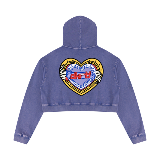Women’s Mineral Washed Crop Hoodie