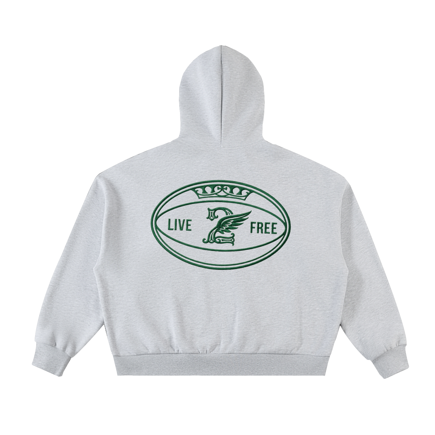 Fleeced Full-Zip Boxy Hoodie