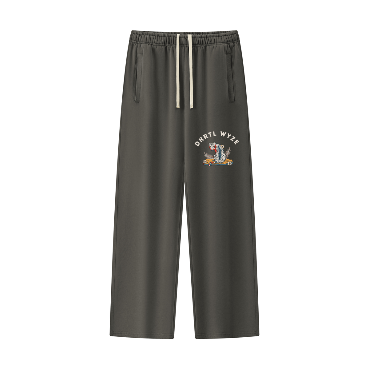 Unisex Vintage Wash Fleece Sweatpants in Dark Gray by DKRTL WYZE