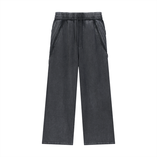 Snow Washed Tape Raw Edge Sweatpants