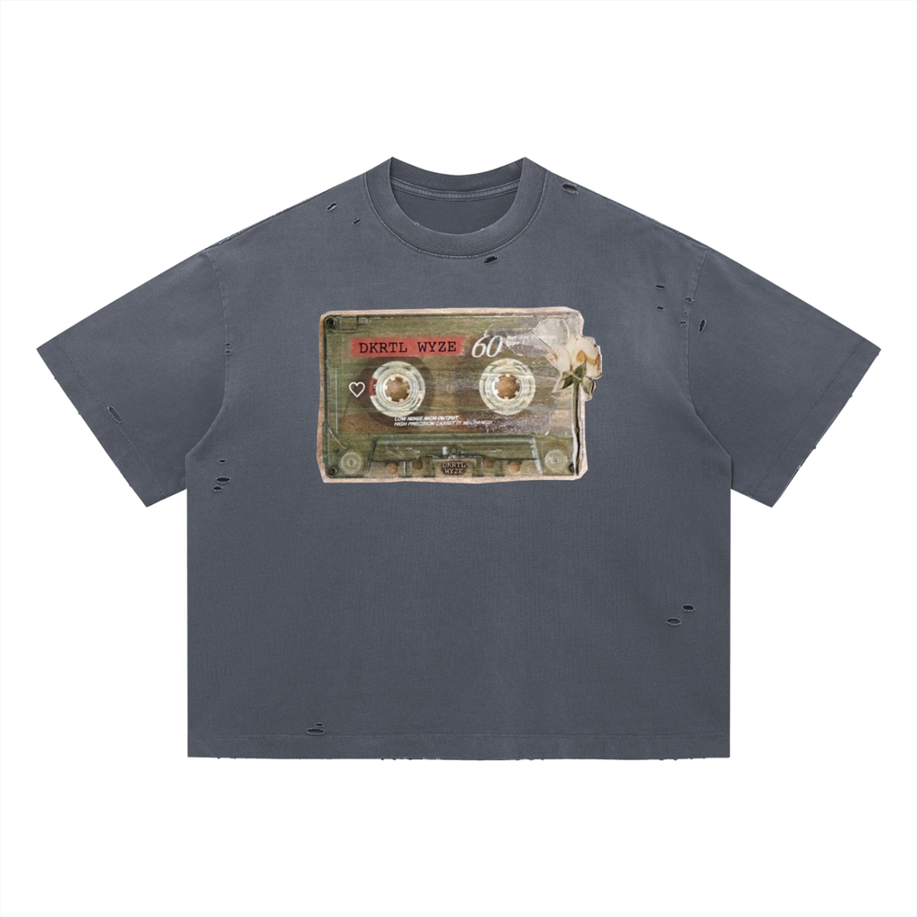 Vintage Washed Distressed Boxy Oversized T-Shirt