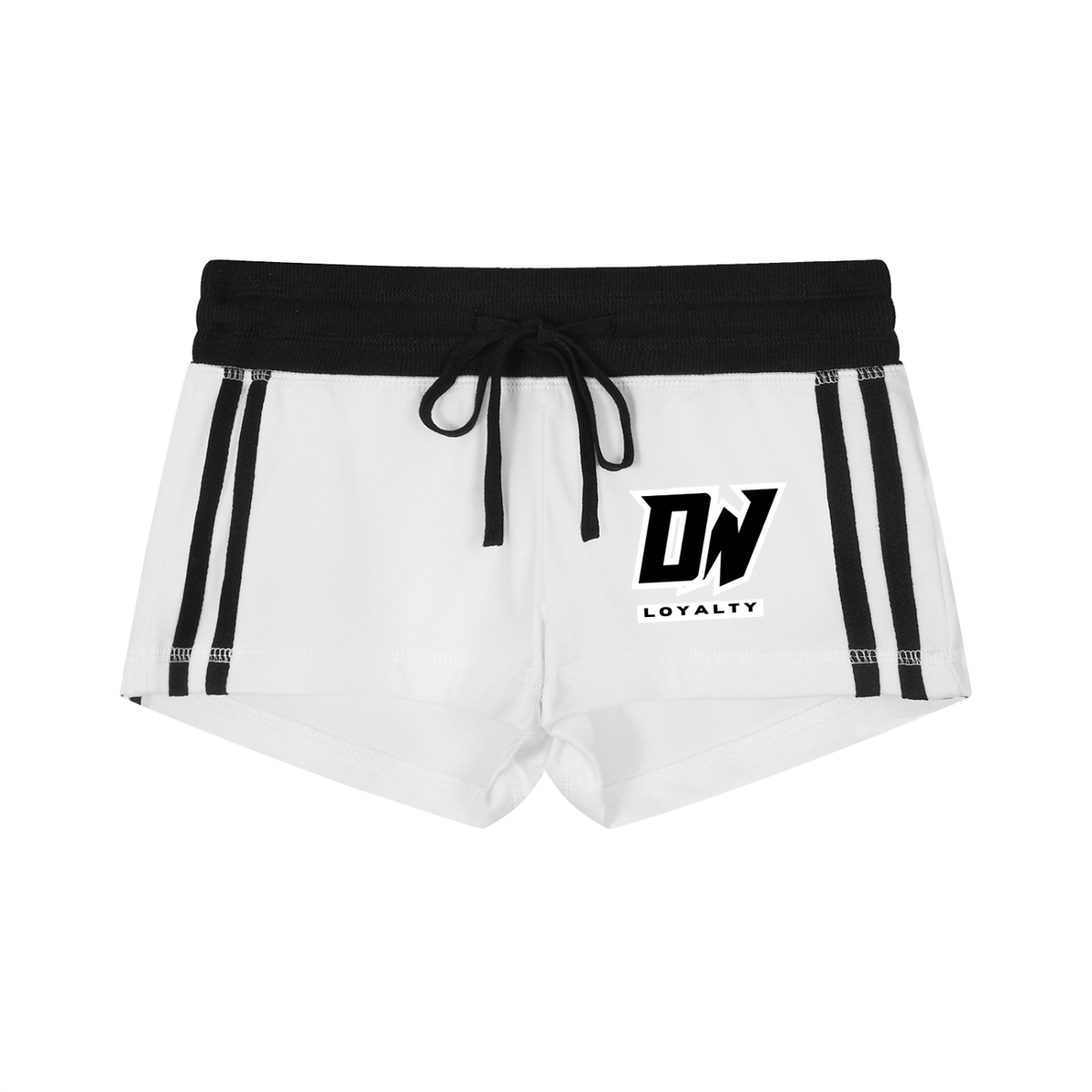 Women's Contrast Stripe Track Shorts in White by DKRTL WYZE