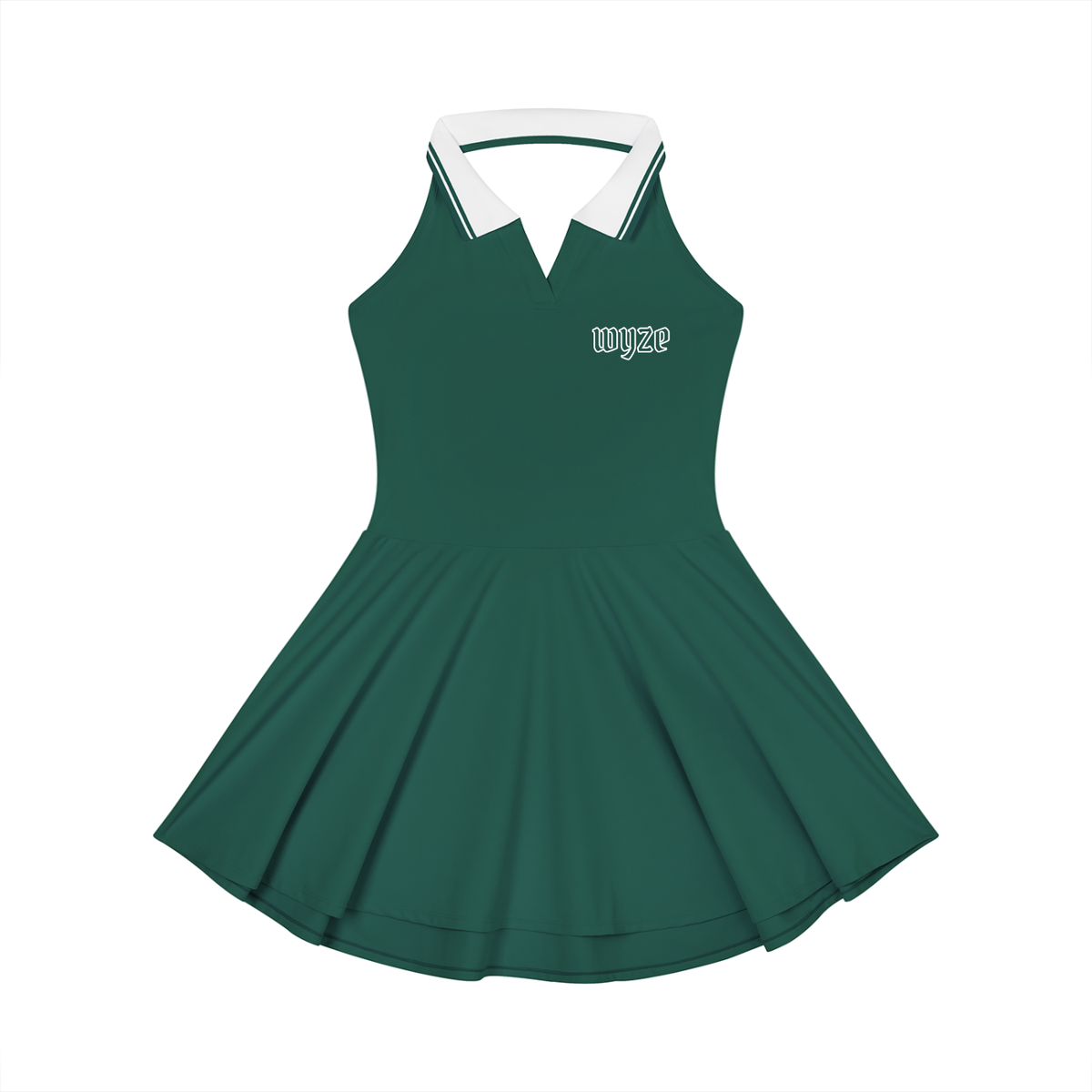 Women's Collared Halter A-Line Tennis Dress in Blackish Green by DKRTL WYZE