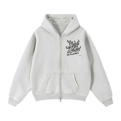 Zip-Through Boxy Fleece Hoodie
