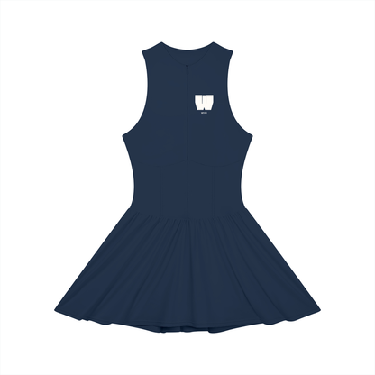 Women’s Ruched Sleeveless Full-Zip Dress