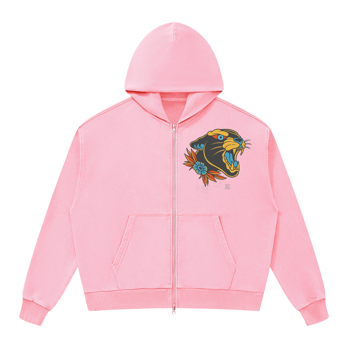 Unisex Mineral Wash Boxy Full Zip Hoodie in Pink by DKRTL WYZE