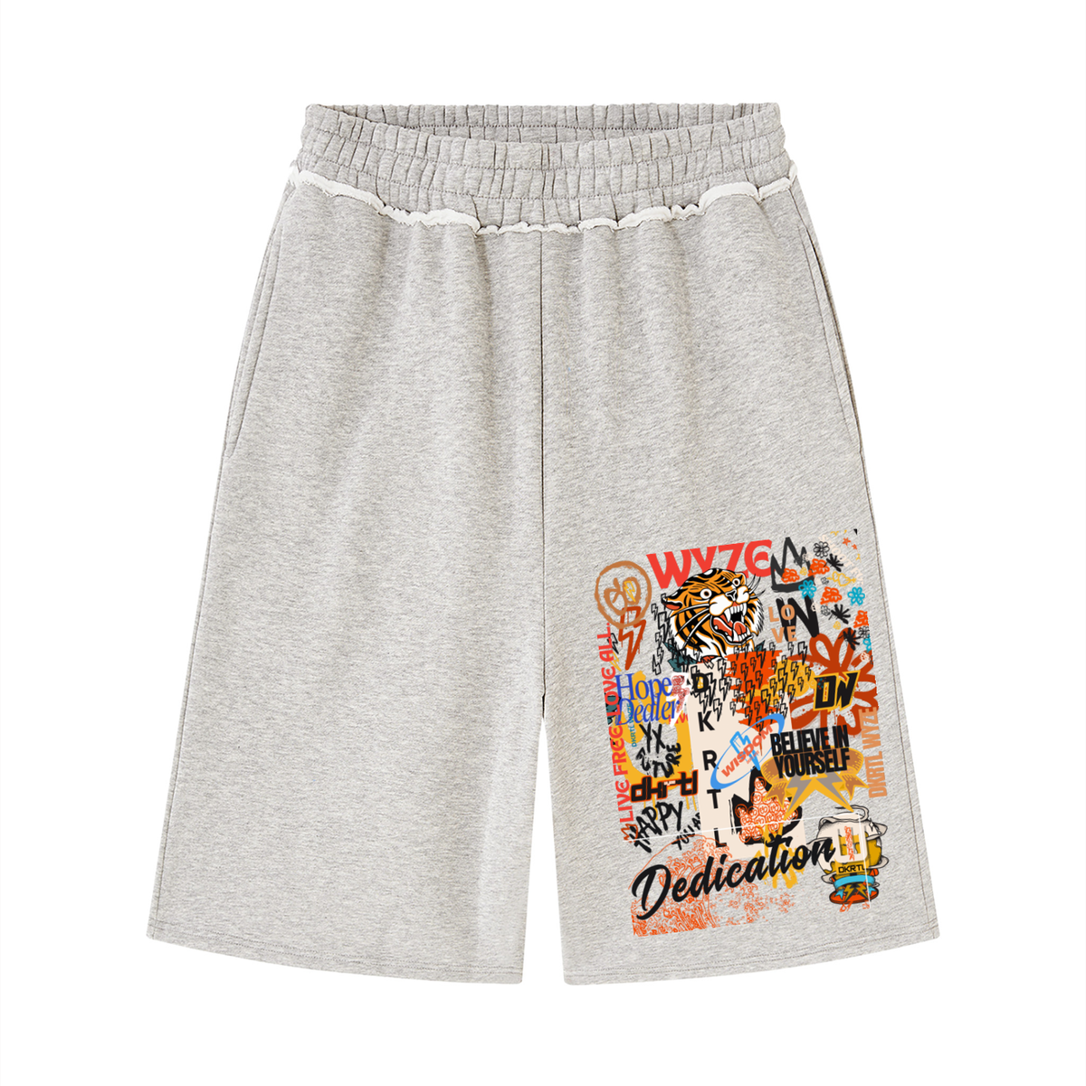 Unisex Raw Edge Fleece Shorts