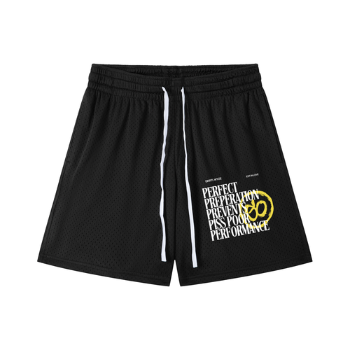 Mesh Drawstring Shorts in Black by DKRTL WYZE