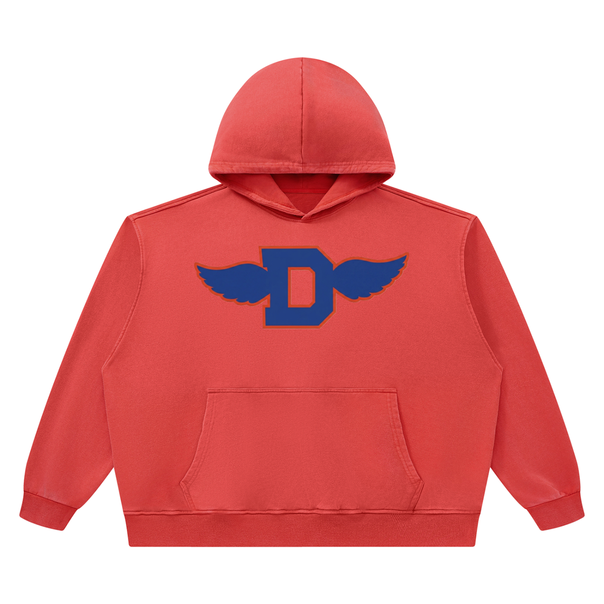 Unisex Heavyweight Vintage Wash Boxy Hoodie in Washed Red by DKRTL WYZE