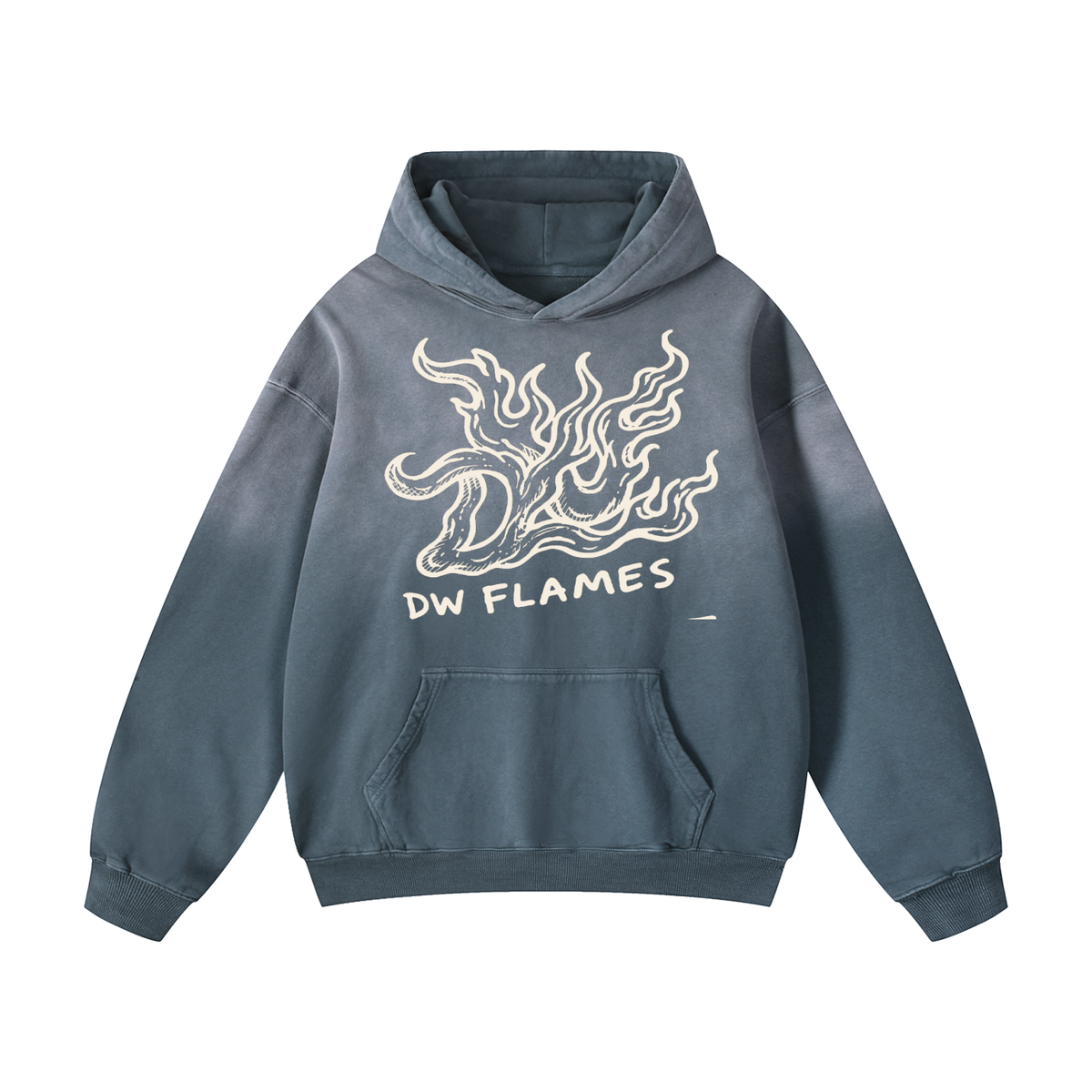 Heavyweight Sunfade Oversized Hoodie in Gray Blue by DKRTL WYZE