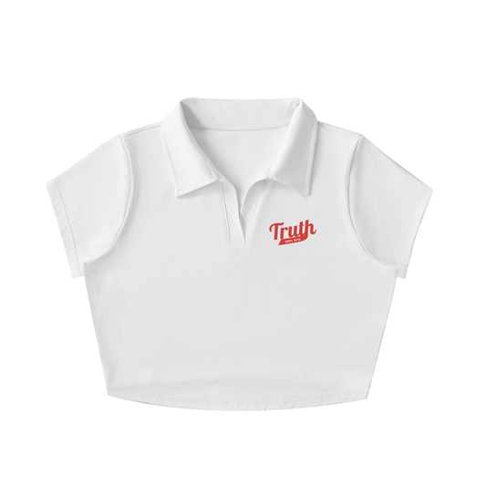 V-Neck Lapel Crop Top