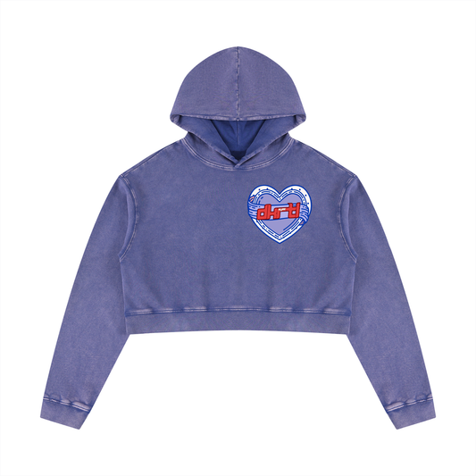 Women’s Mineral Washed Crop Hoodie