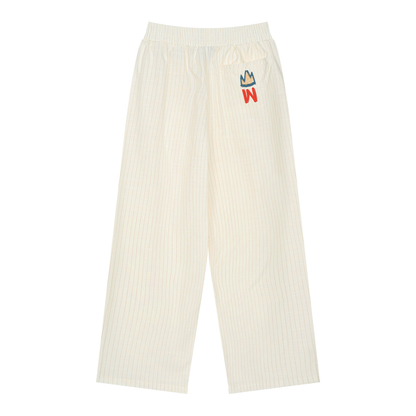 Unisex Striped Pleated Pants