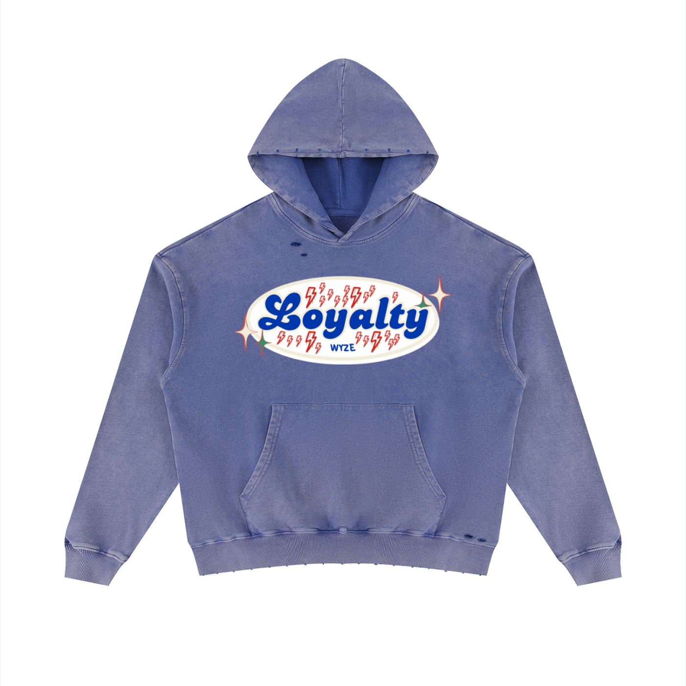 Unisex Mineral Wash Distressed Hoodie