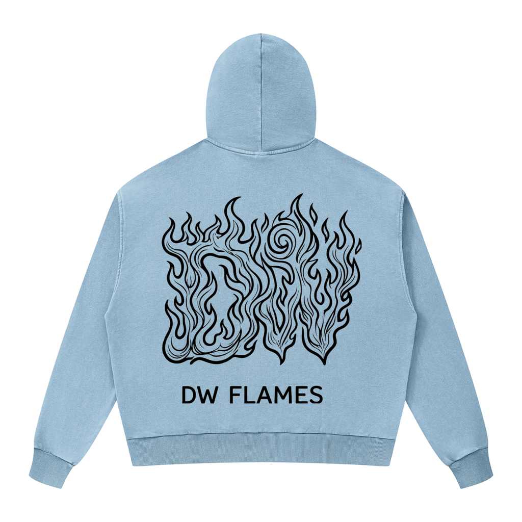 Unisex Mineral Wash Boxy Full Zip Hoodie