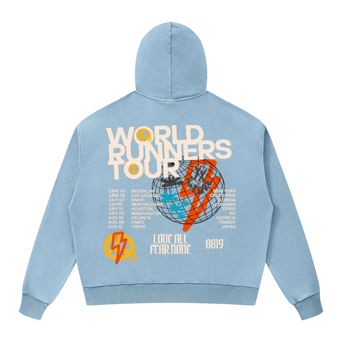 Unisex Mineral Wash Boxy Full Zip Hoodie