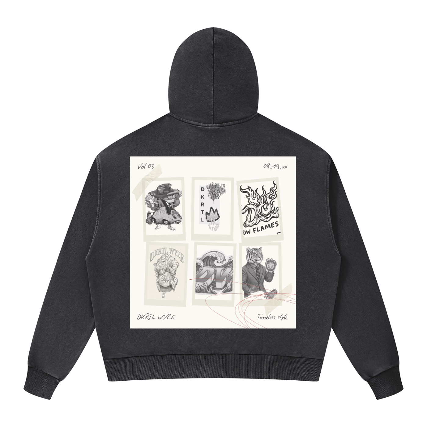 Unisex Mineral Wash Boxy Full Zip Hoodie