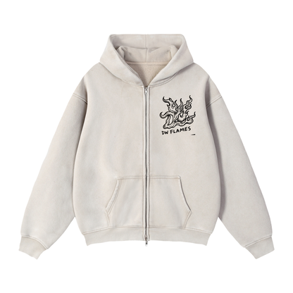 Zip-Through Boxy Fleece Hoodie