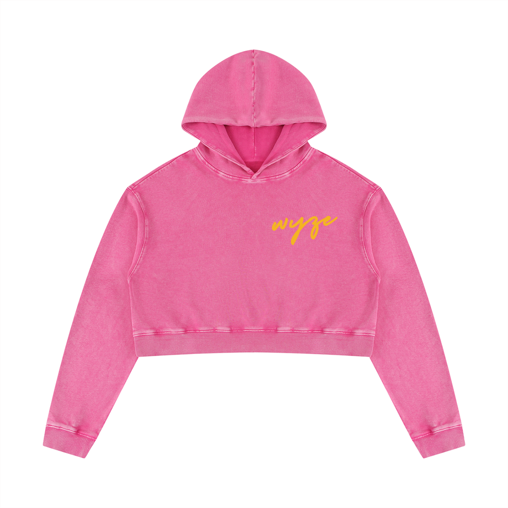 Women’s Mineral Washed Crop Hoodie