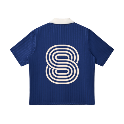Contrast Collar Striped Soccer Jersey