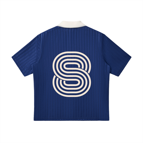 Contrast Collar Striped Soccer Jersey by DKRTL WYZE