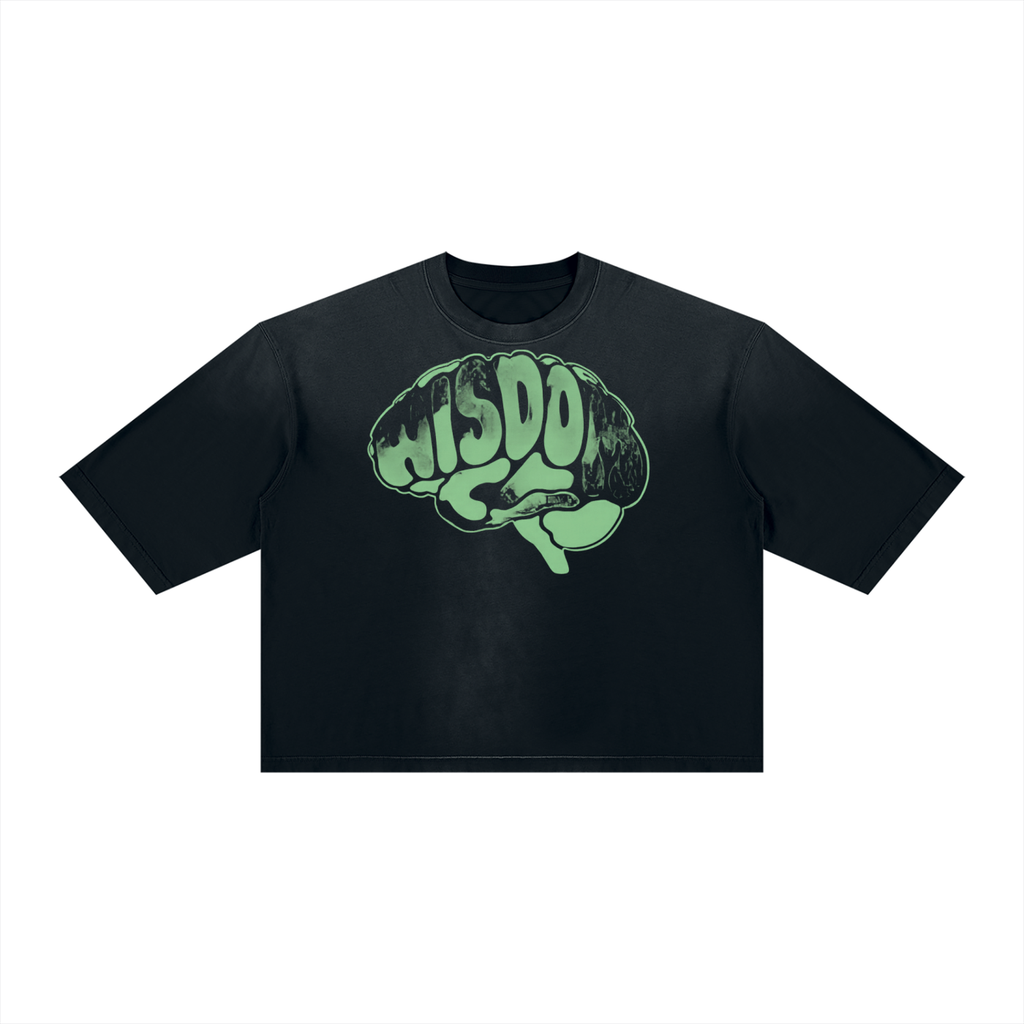 Unisex Vintage Wash Sunfade Boxy T-Shirt in Black by DKRTL WYZE