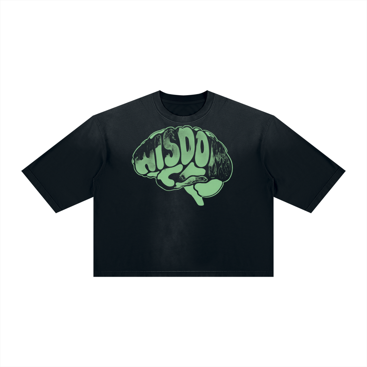 Unisex Vintage Wash Sunfade Boxy T-Shirt in Black by DKRTL WYZE