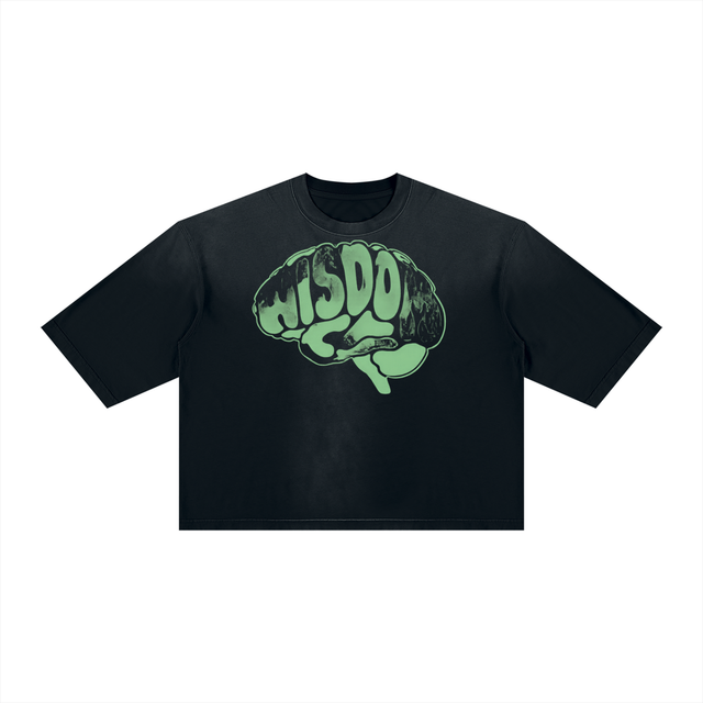 Unisex Vintage Wash Sunfade Boxy T-Shirt in Black by DKRTL WYZE