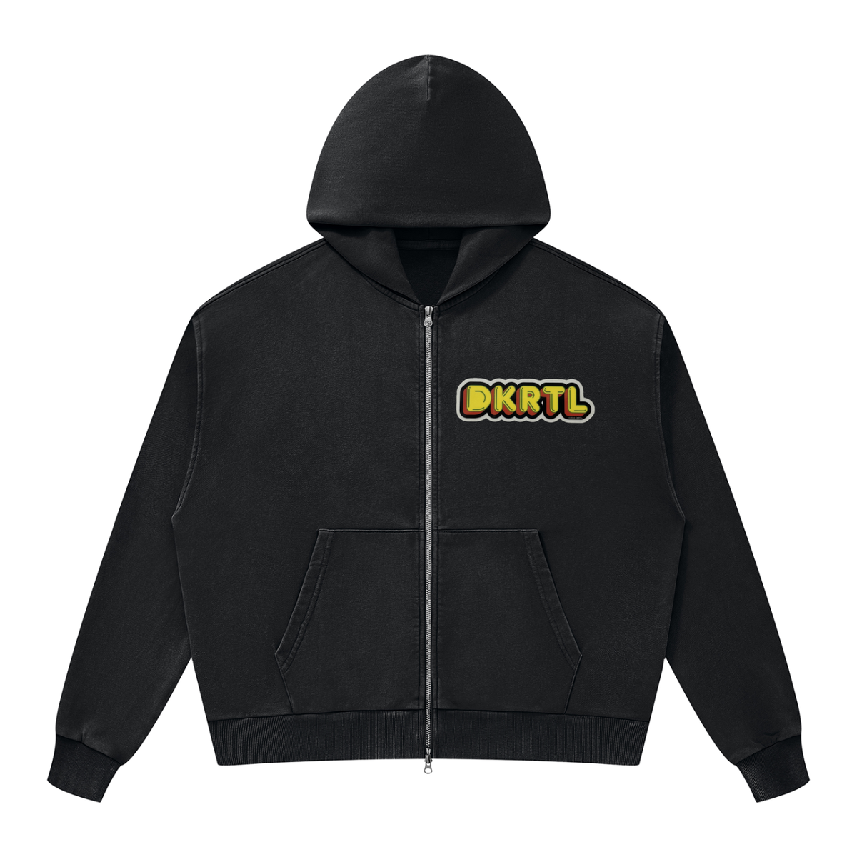 Unisex Mineral Wash Boxy Full Zip Hoodie