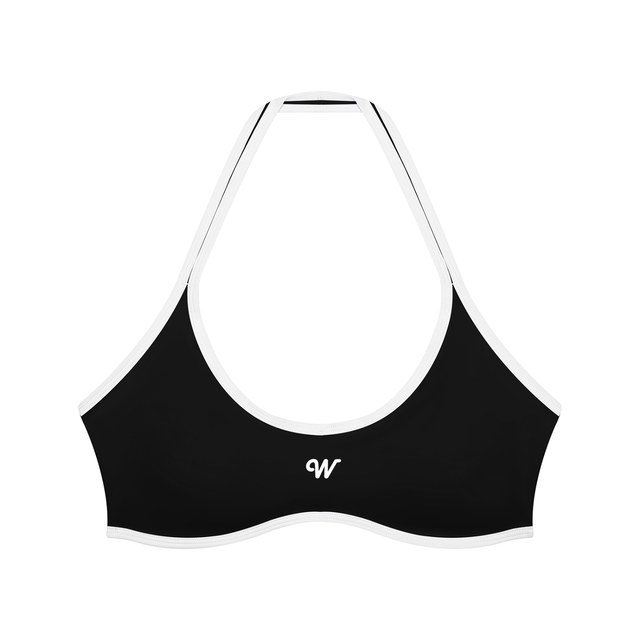 Women's Halter Color Block Yoga Sports Bra in Black by DKRTL WYZE