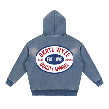 Sunfade Two-way Zipper Boxy Fleece Hoodie