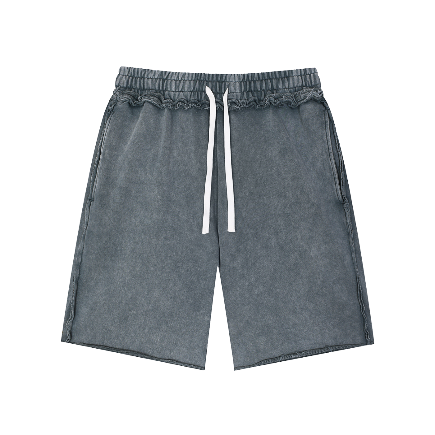 Unisex Mineral Wash Raw Edge Shorts