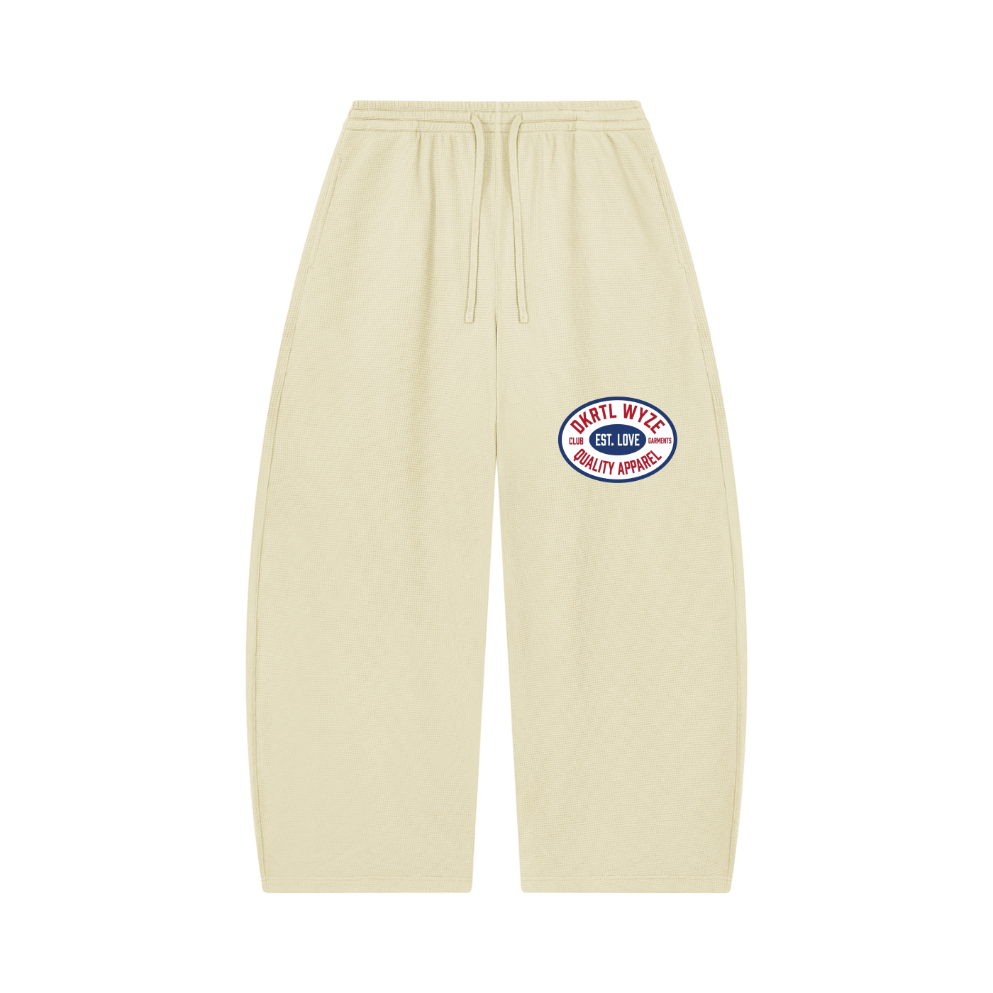 Unisex Waffle Barrel Leg Pants
