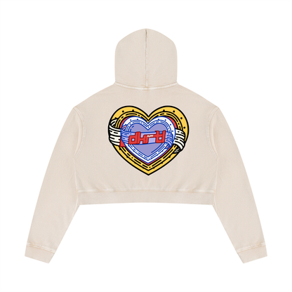 Women’s Mineral Washed Crop Hoodie