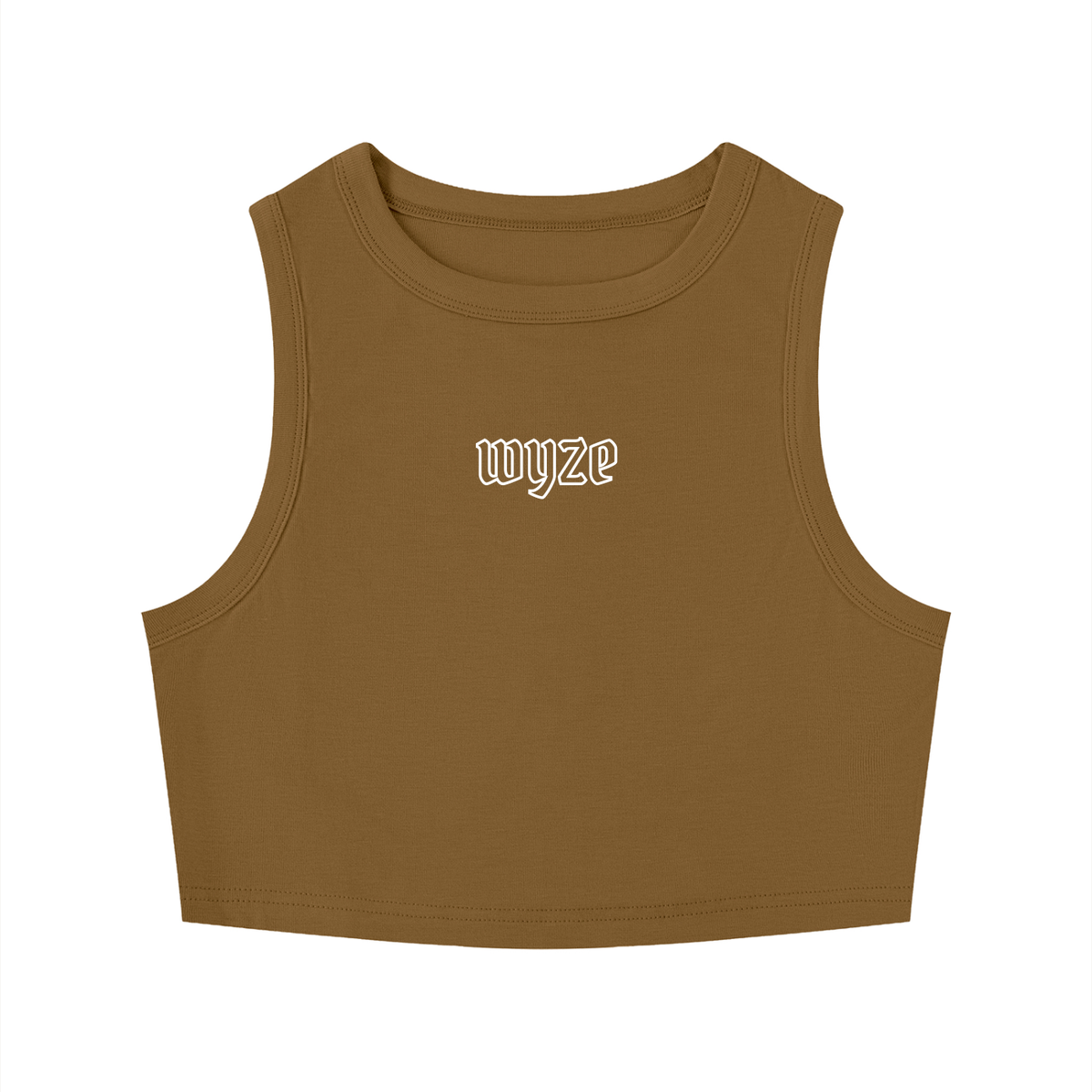 Women's Tight Crewneck Crop Tank Top in Brown by DKRTL WYZE