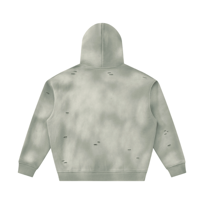 Unisex Sunfade Frayed Fleece Hoodie