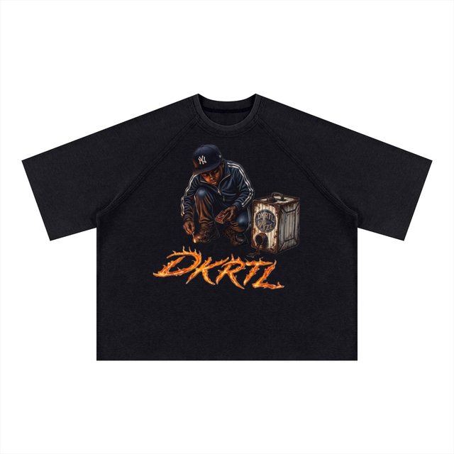 Unisex Mineral Wash Boxy Waffle T-Shirt