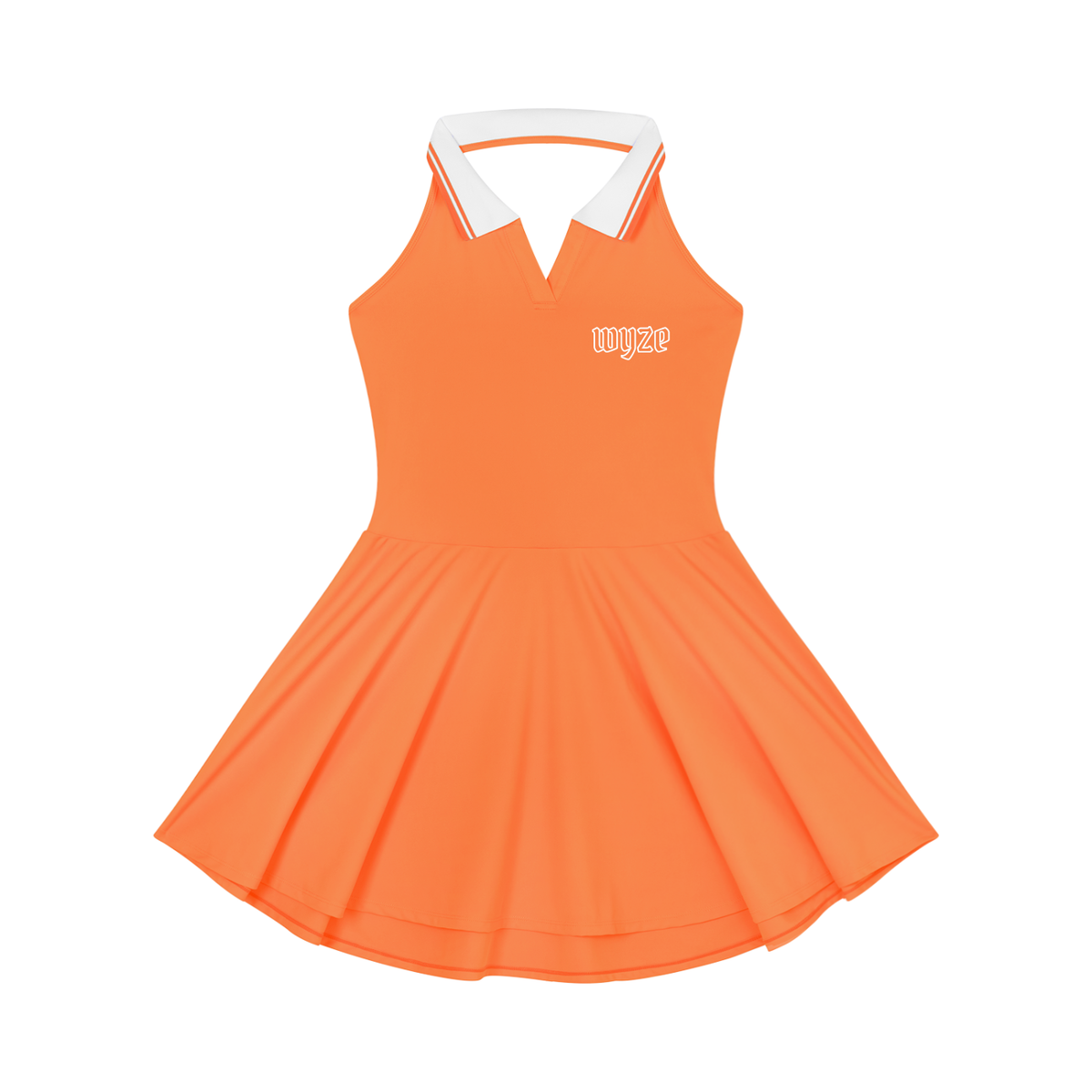 Women's Collared Halter A-Line Tennis Dress in Orange by DKRTL WYZE