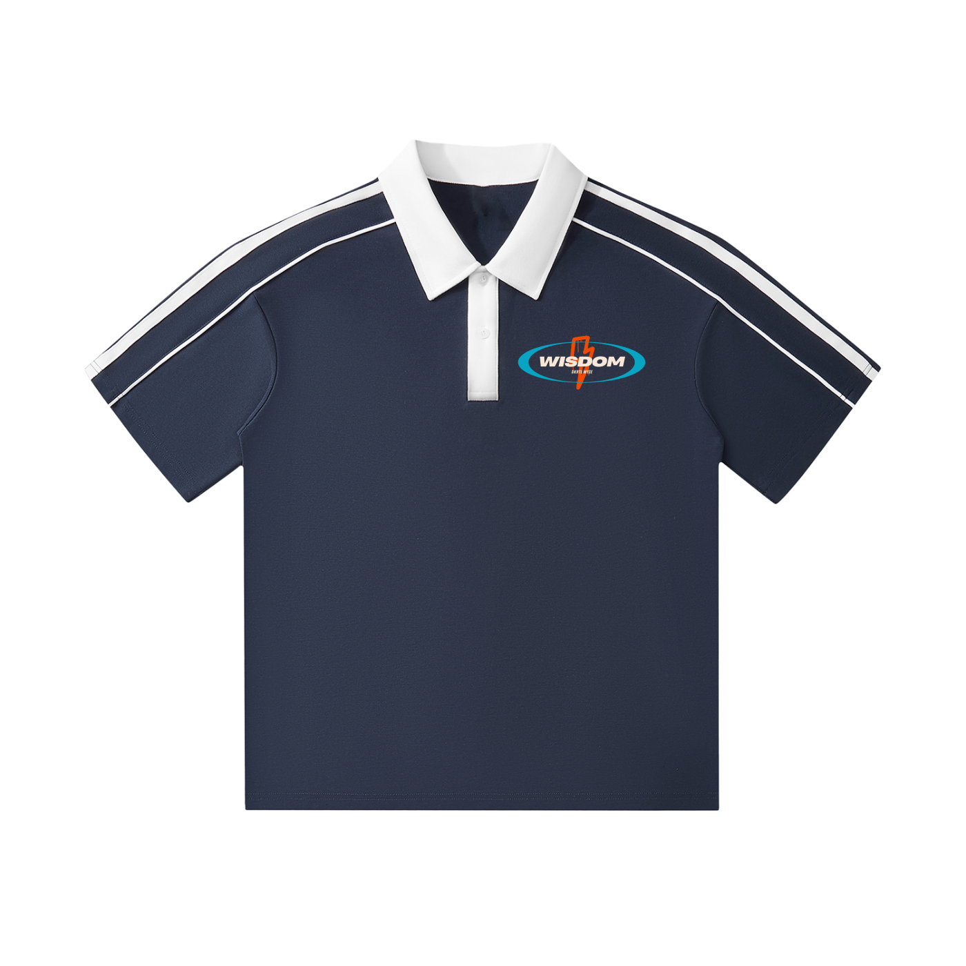Contrast Collar Short-Sleeve Polo Shirt