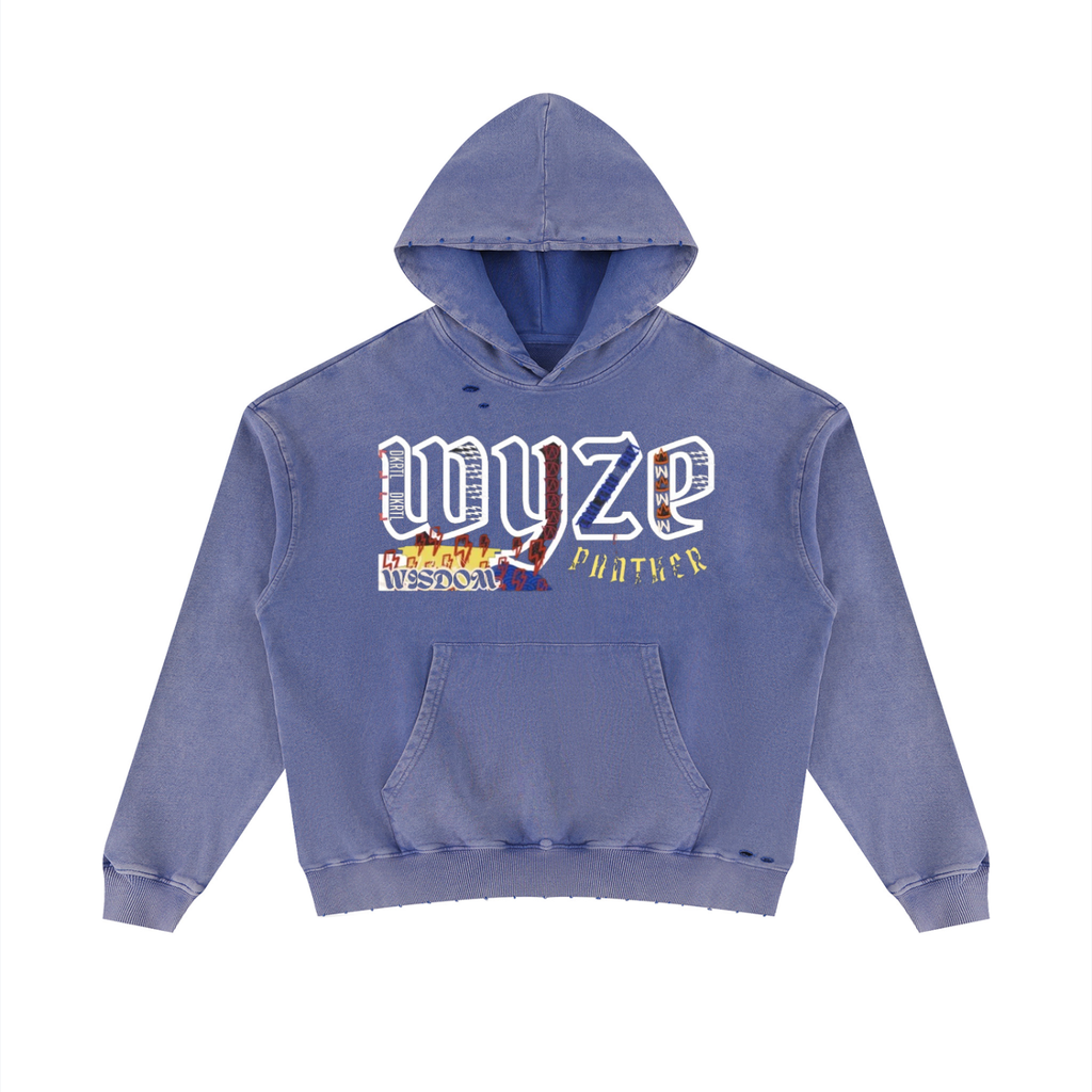 Unisex Mineral Wash Distressed Hoodie in Misty Purple by DKRTL WYZE