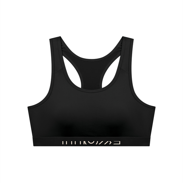 Women's Cropped Sports Bra in Black by DKRTL WYZE