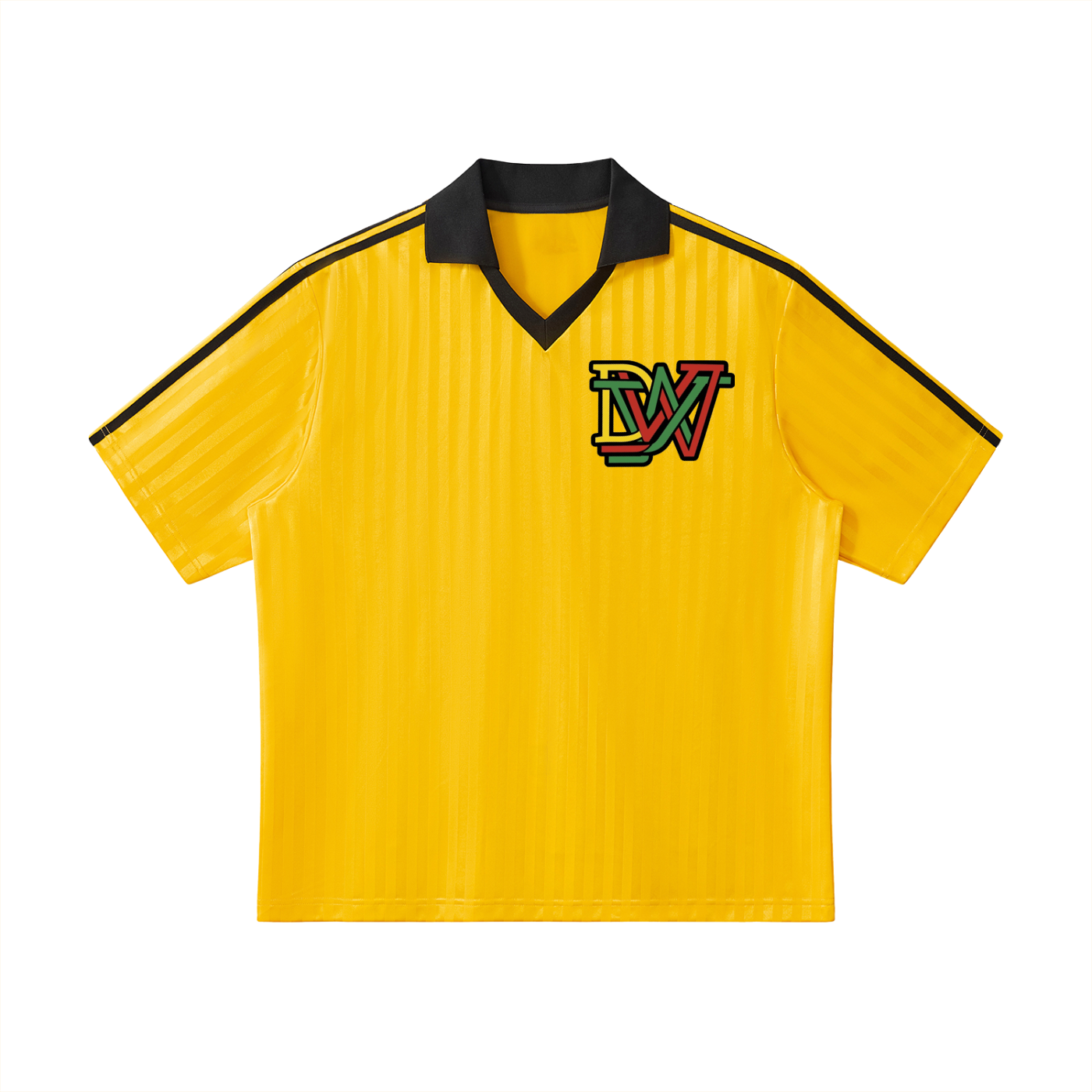 Contrast Collar Striped Soccer Jersey
