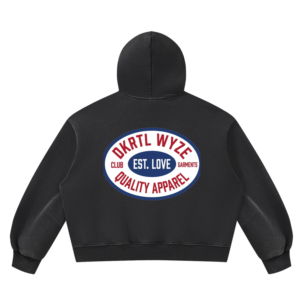 Unisex Vintage Wash Boxy Fleece Hoodie