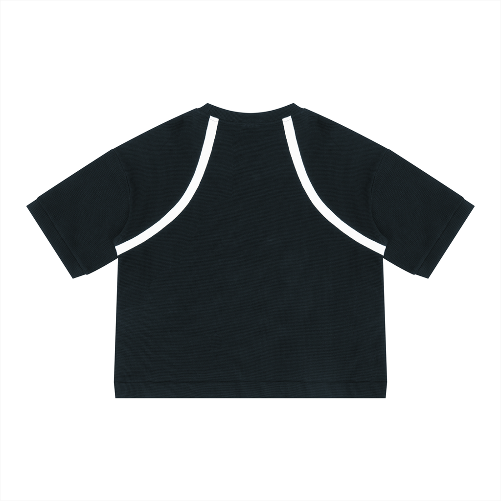 Unisex Color Block Waffle Boxy T-Shirt
