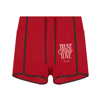 Women's High Rise Color Block Yoga Shorts