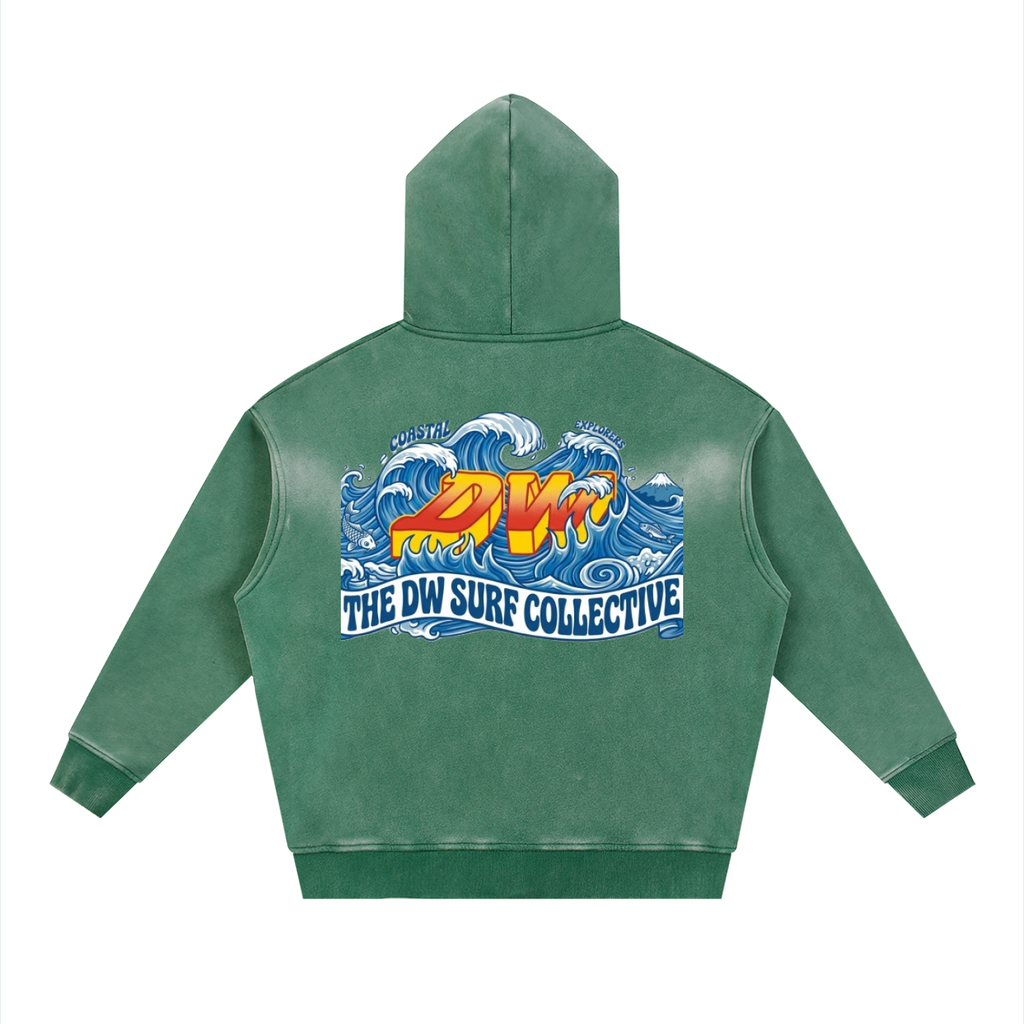 Sunfade Two-way Zipper Boxy Fleece Hoodie