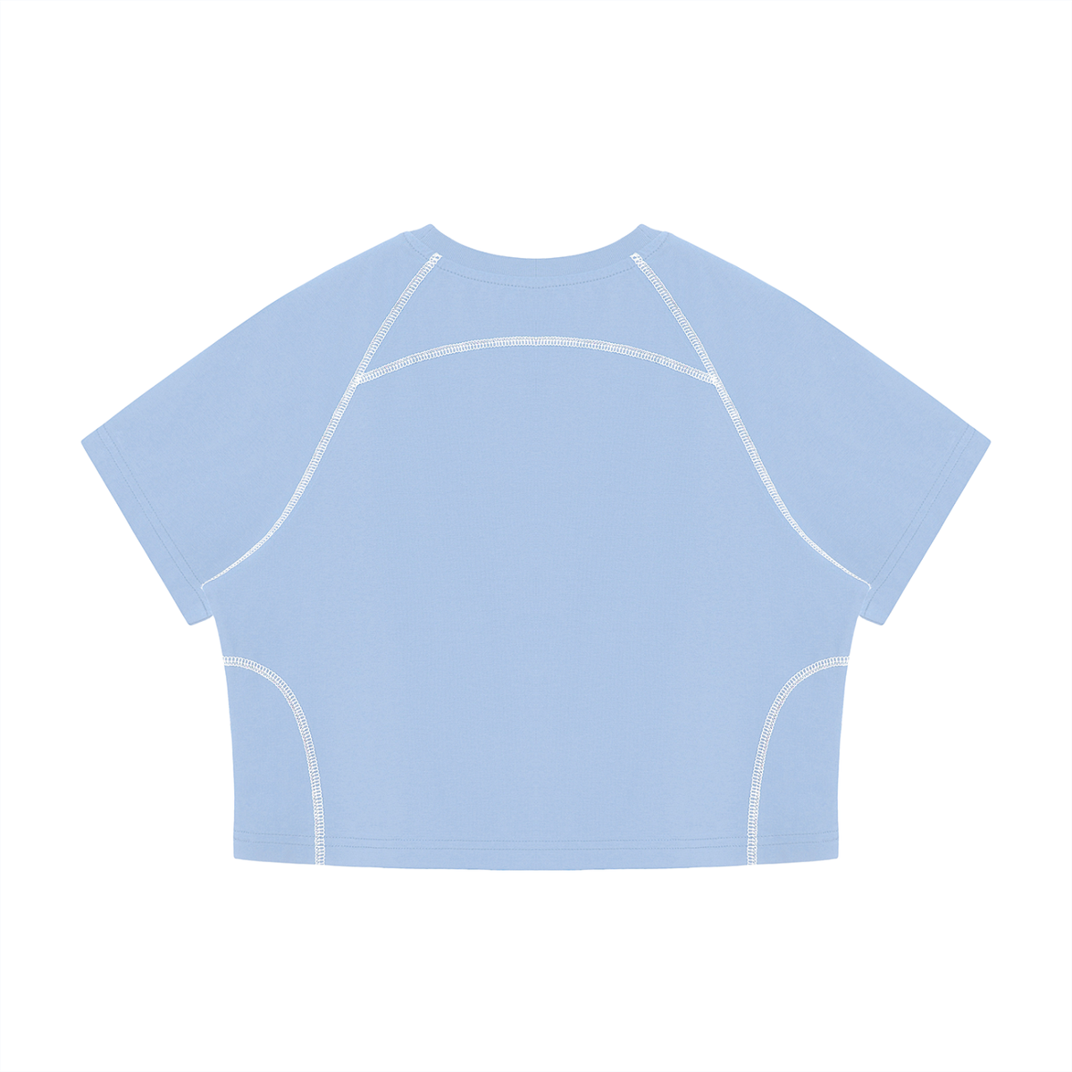 Women's Contrast Stitch Raglan Crop T-Shirt
