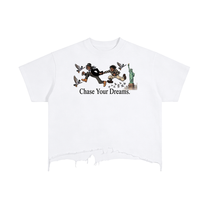 Vintage Wash Boxy Distressed Hem T-Shirt