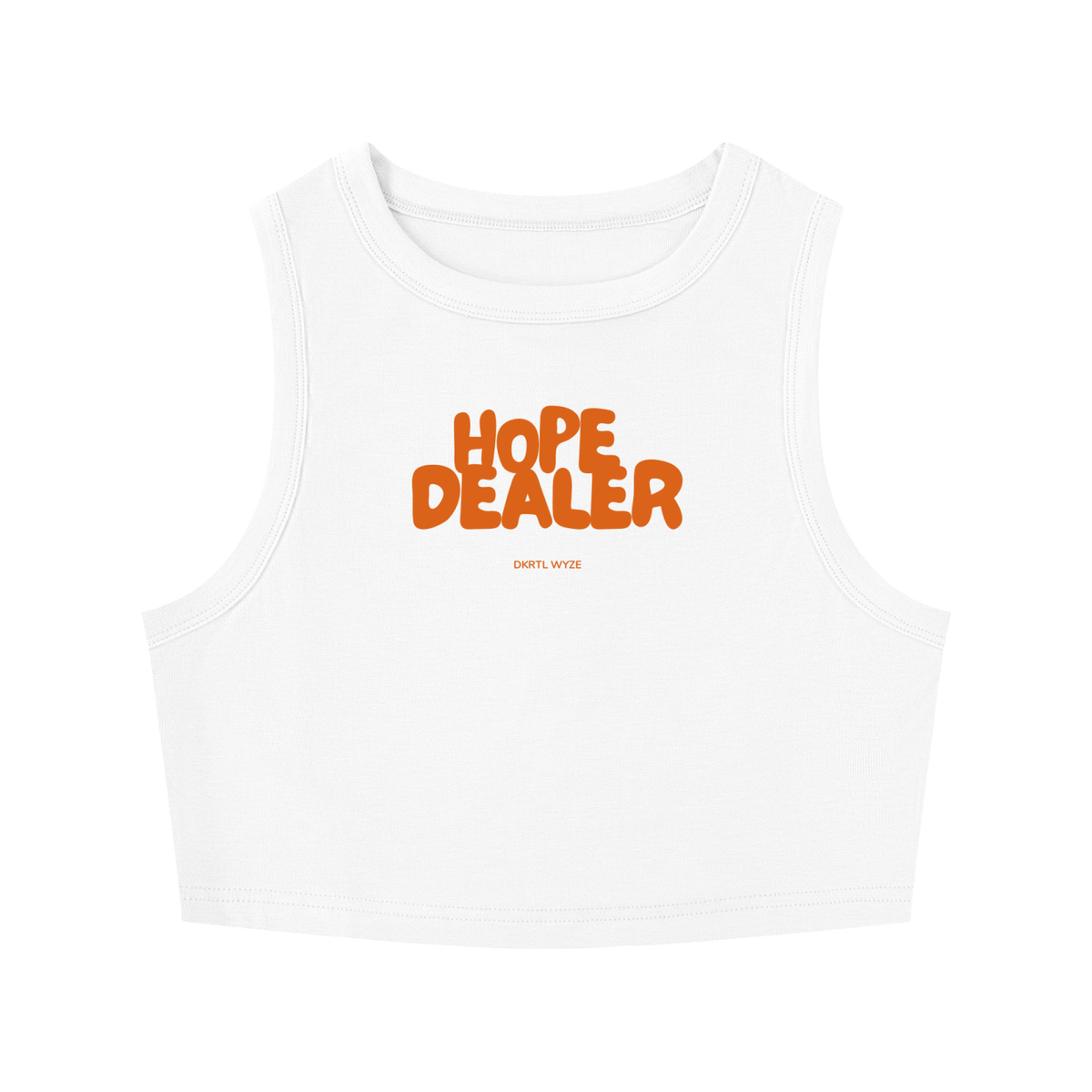 Women's Tight Crewneck Crop Tank Top in White by DKRTL WYZE