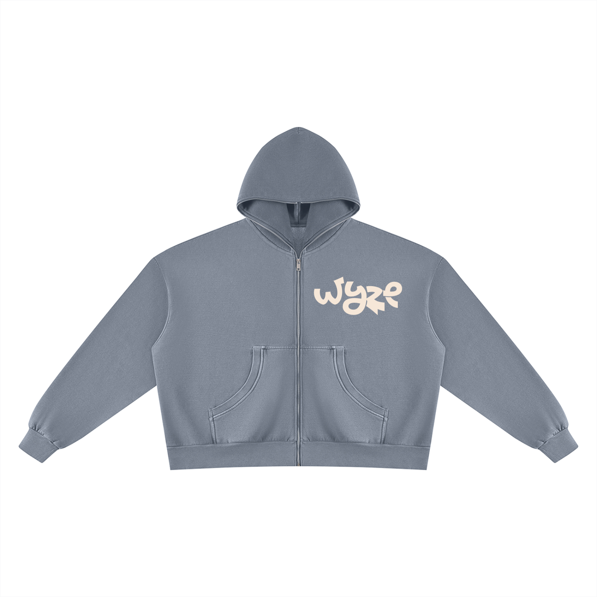 Unisex Vintage Wash Fleece Boxy Hoodie in Washed Blue by DKRTL WYZE
